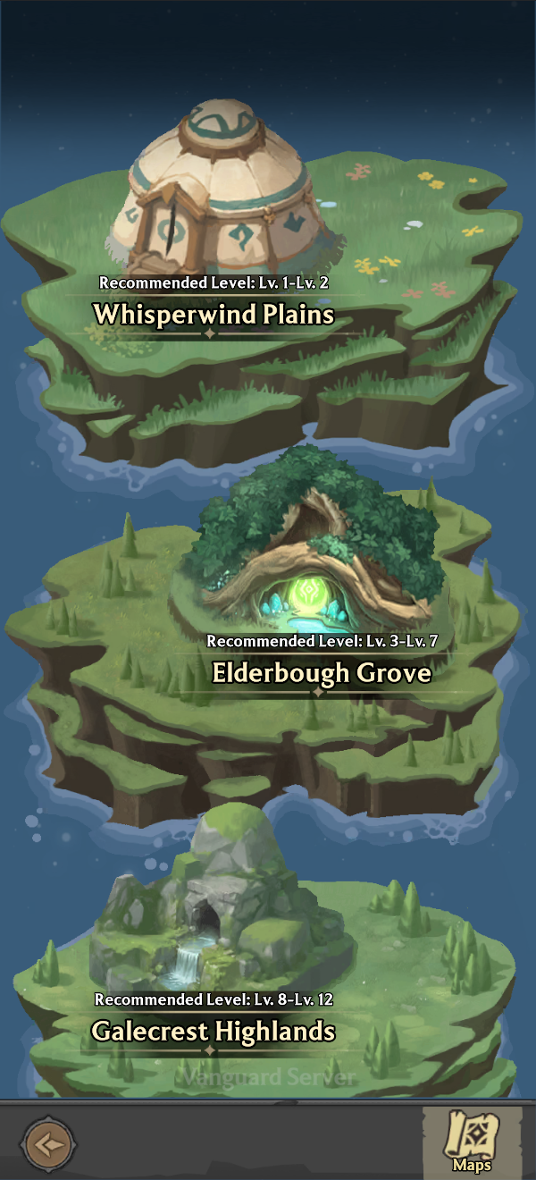 Map showing areas in the new lands